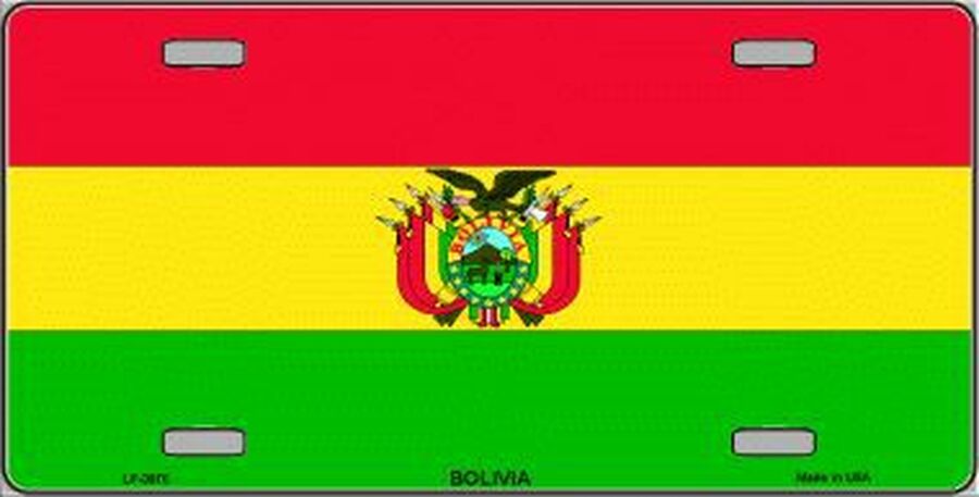 Bolivian Flag Metal Novelty License Plate