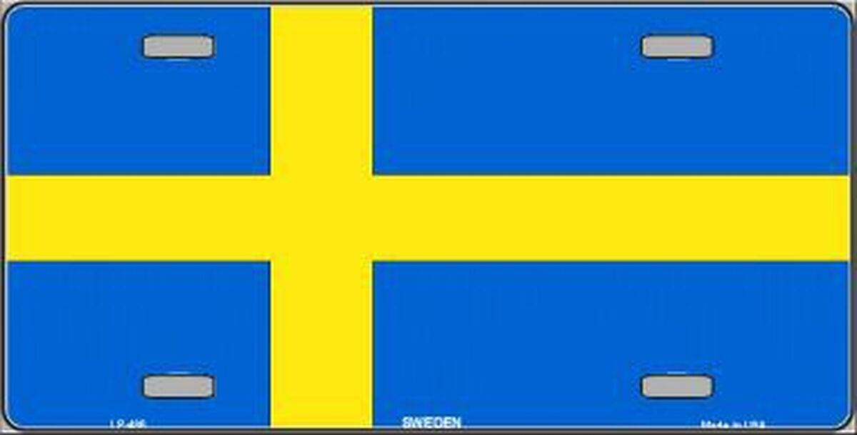Sweden Flag Metal Novelty License Plate 