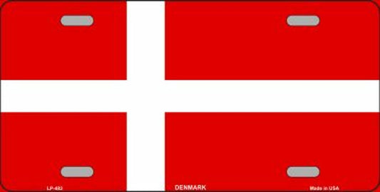Denmark Flag Metal Novelty License Plate 
