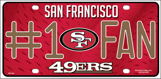 NFL San Francisco 49ers Fan Metal Novelty License Plate Tag