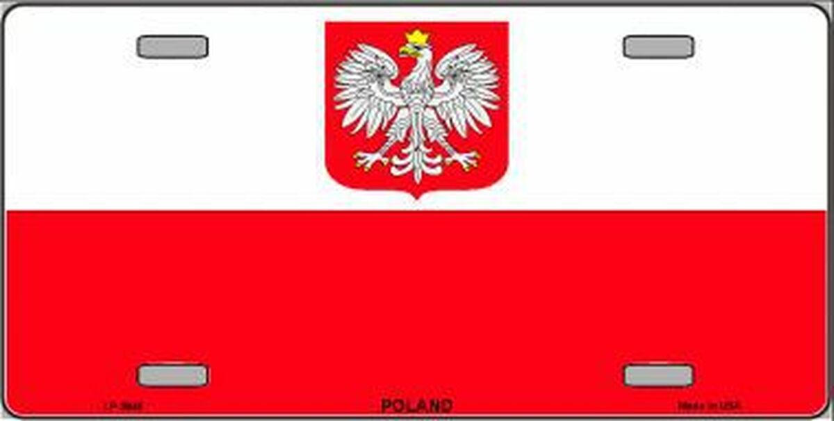 Polish - Poland Eagle Flag Metal Novelty License Plate