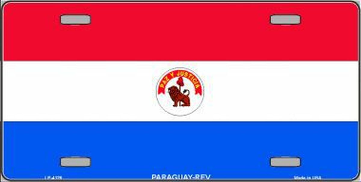 Paraguay-REV Flag Metal Novelty License Plate