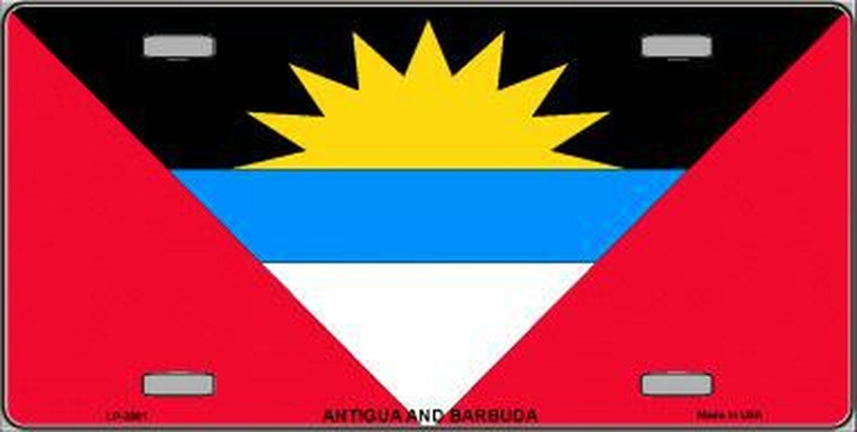 Antigua & Barbuda Flag License Plate Auto Tag