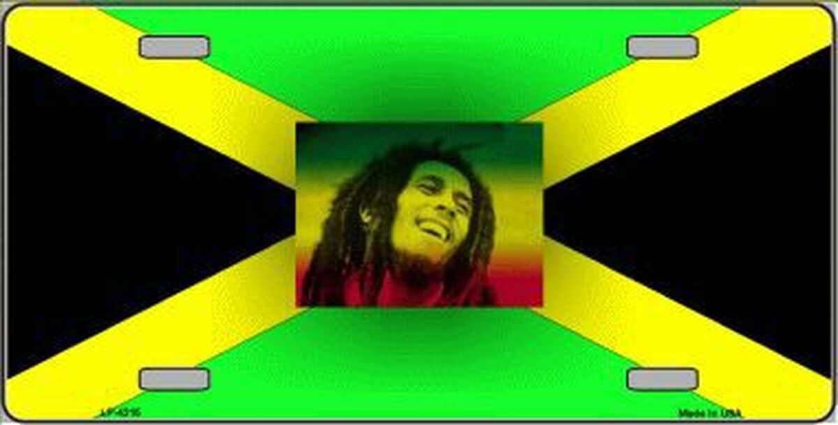 Jamaica Bob Marley Flag Vanity Metal Novelty Vanity License Plate Auto Tag