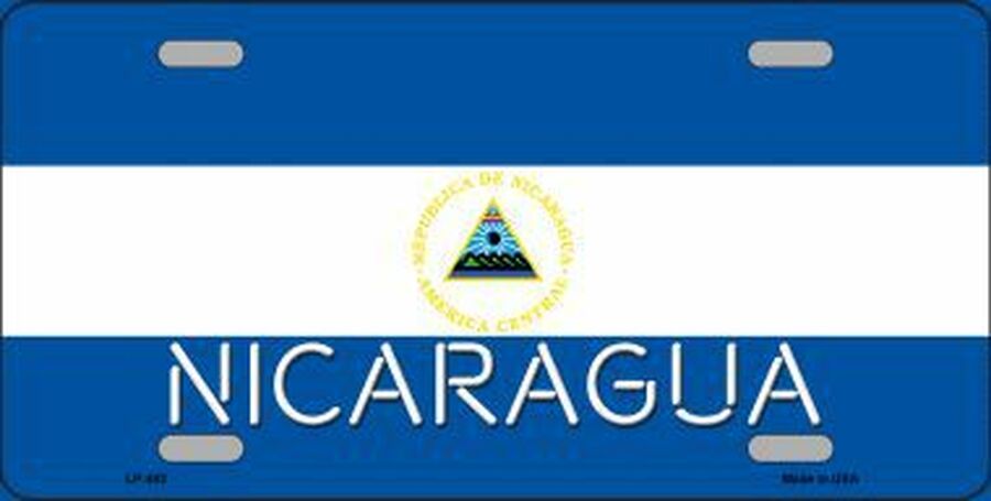 Nicaragua Flag Metal Novelty License Plate