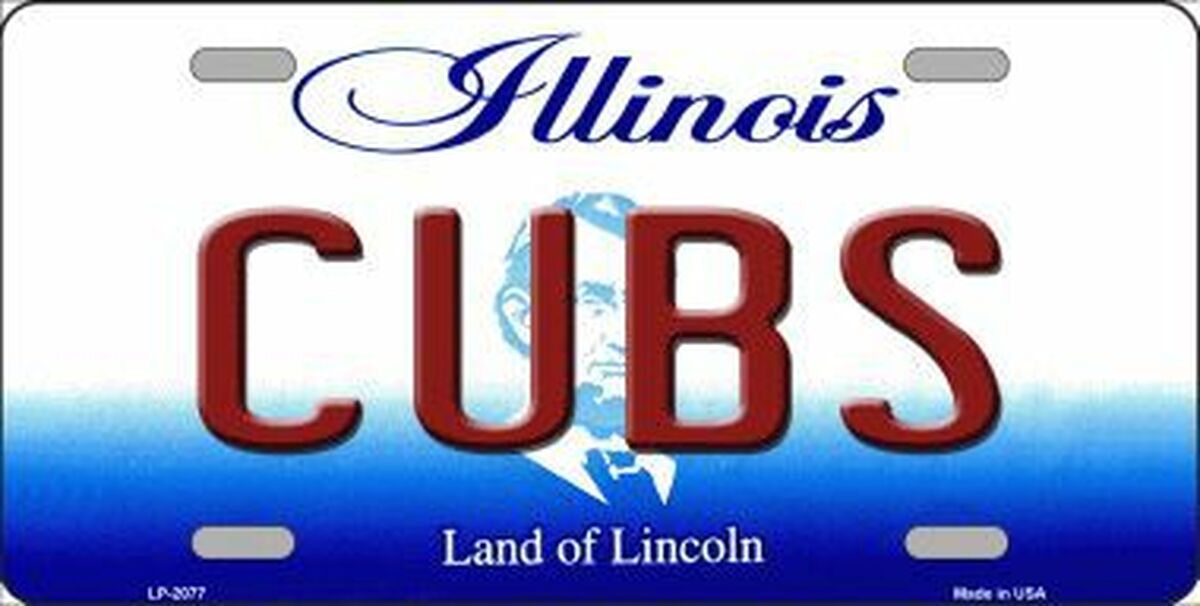Cubs Novelty Illinois State License Plate Auto Tag
