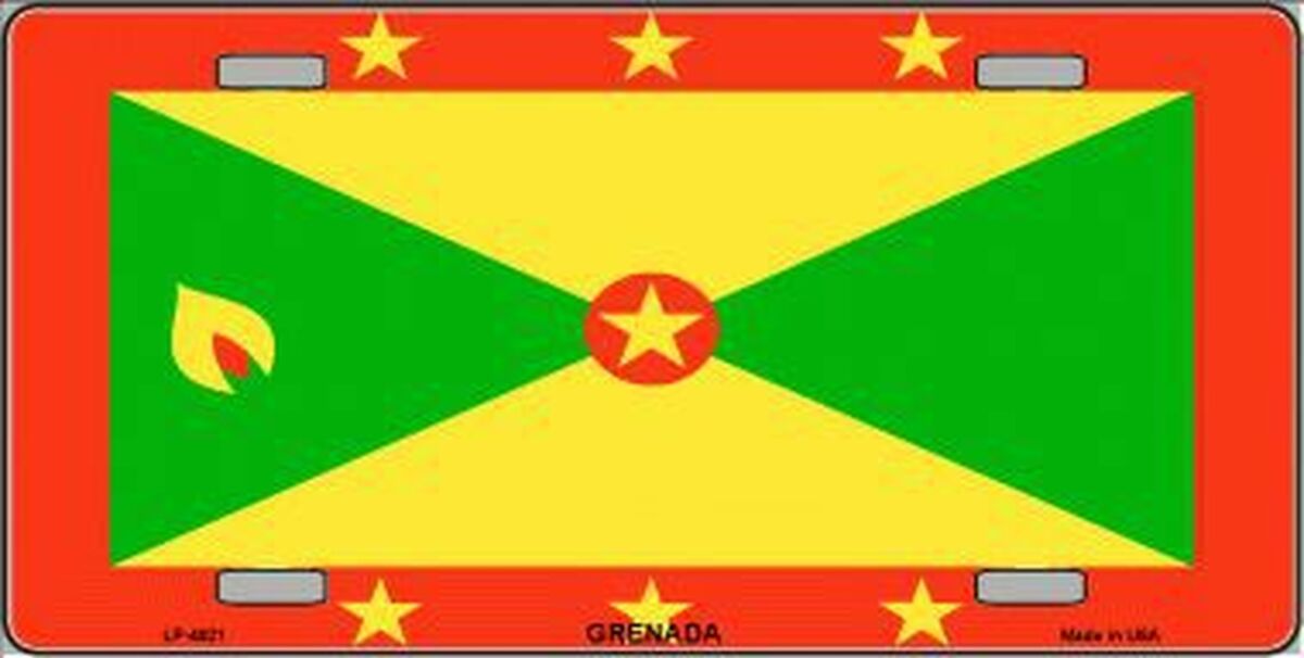 Grenada Flag Metal Novelty License Plate 