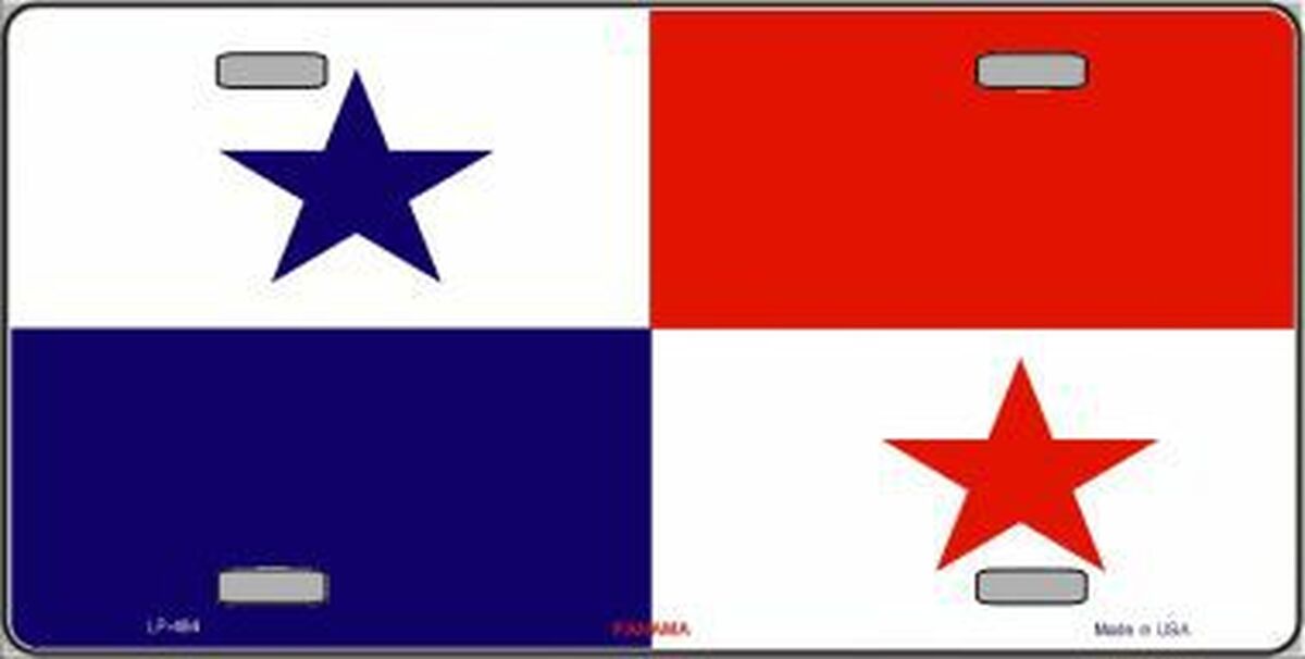 Panama Flag Metal Novelty License Plate