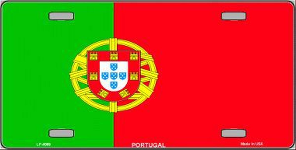 Portuguese Flag Metal Novelty License Plate