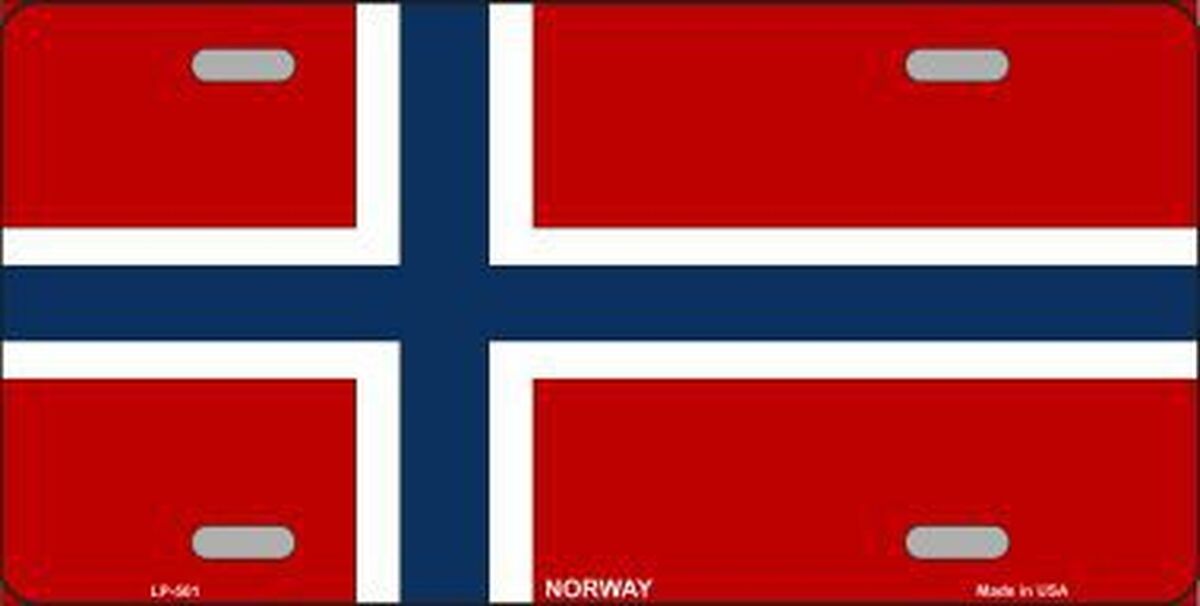 Norway Flag Metal Novelty License Plate