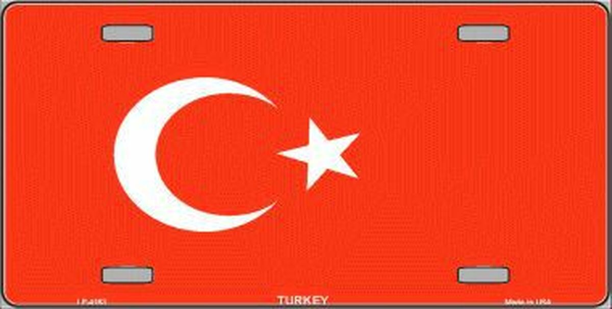Turkey / Turkish Flag Metal Novelty License Plate