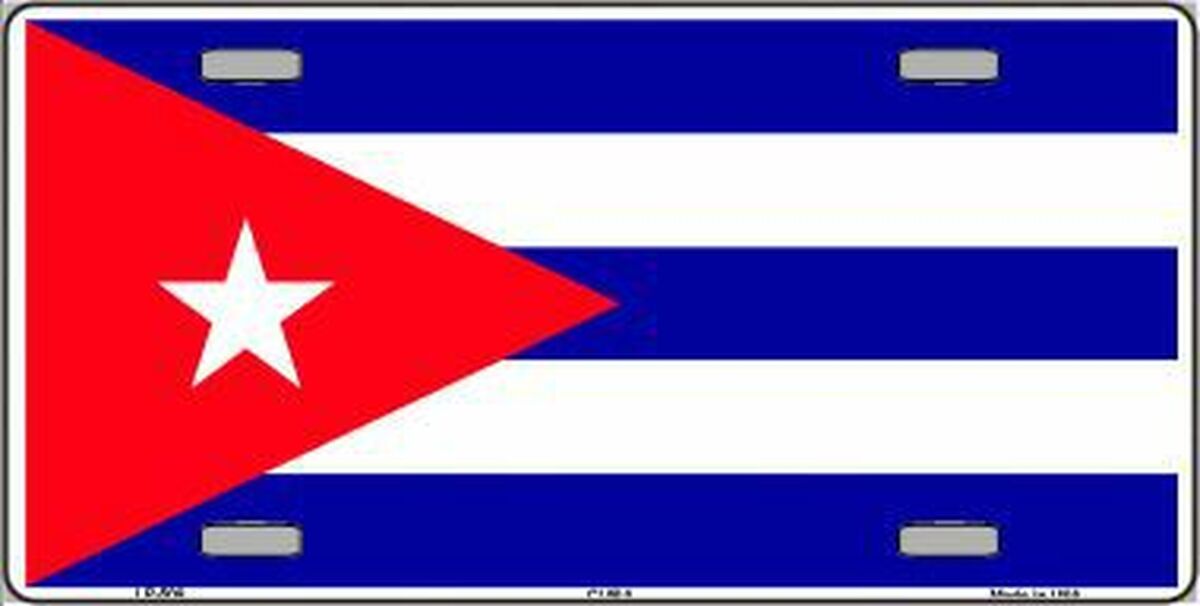 Cuba Flag All Metal Novelty License Plate 