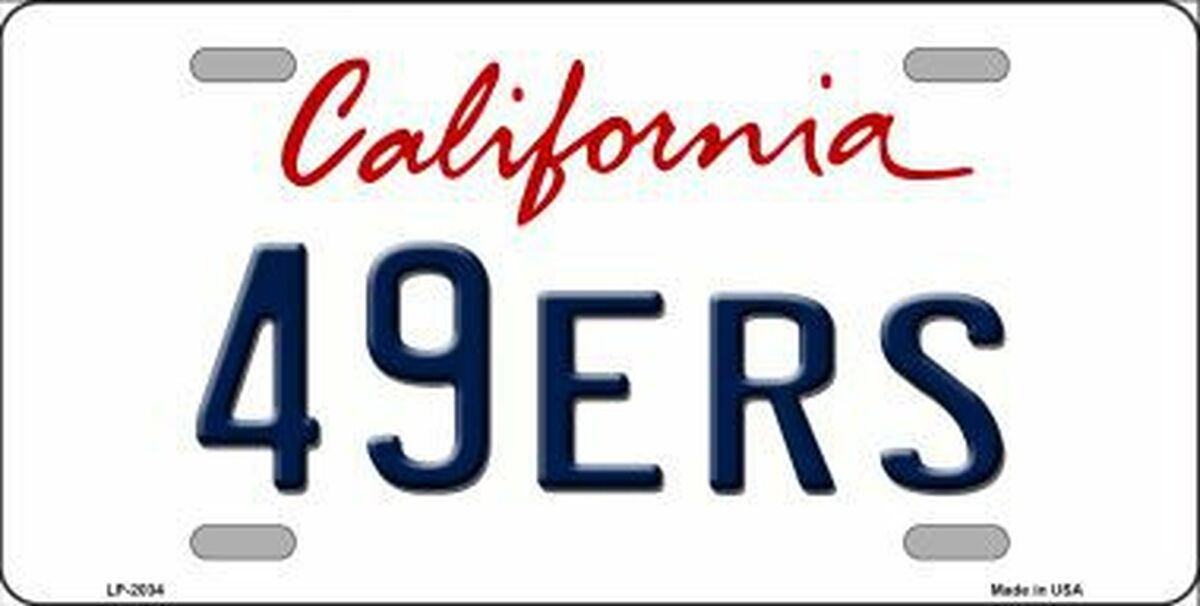 California 49ers license plate style sign