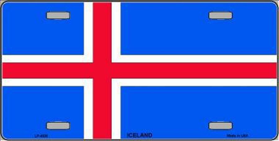 Iceland Flag Metal Novelty License Plate