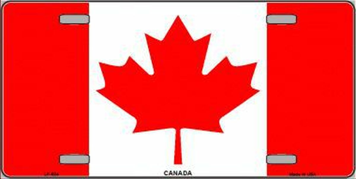 Canadian Flag Metal Novelty License Plate