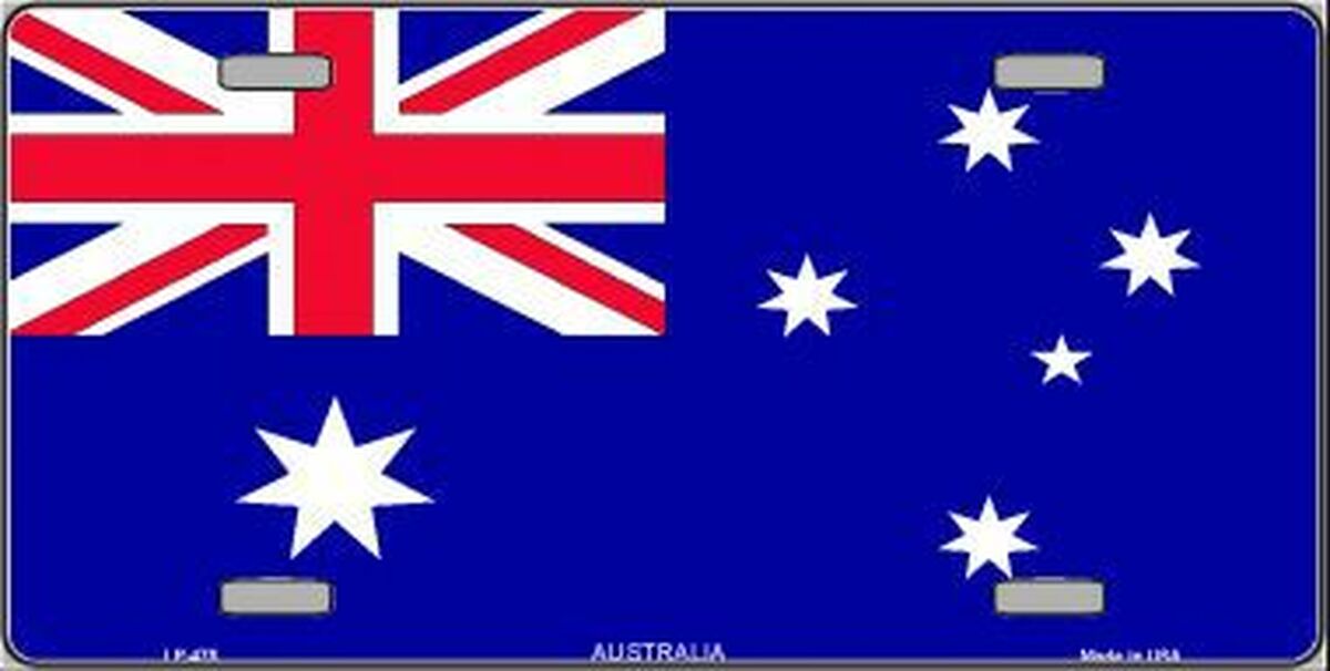 Australian Flag Metal Novelty License Plate Auto Tag