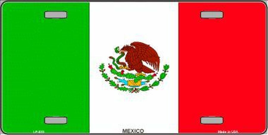 Mexico Flag Metal Novelty License Plate