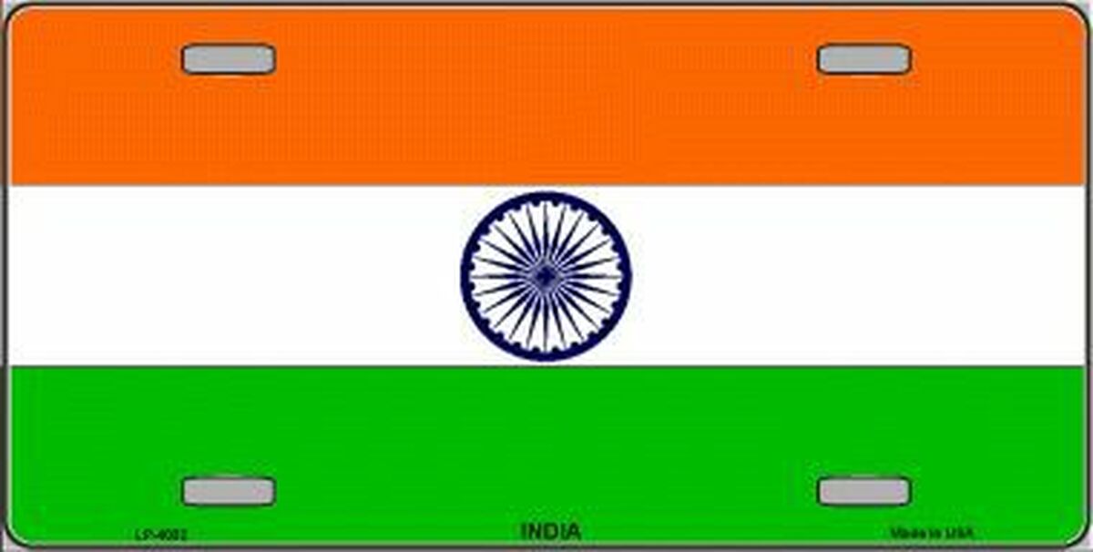 India Flag License Plate Auto Tag