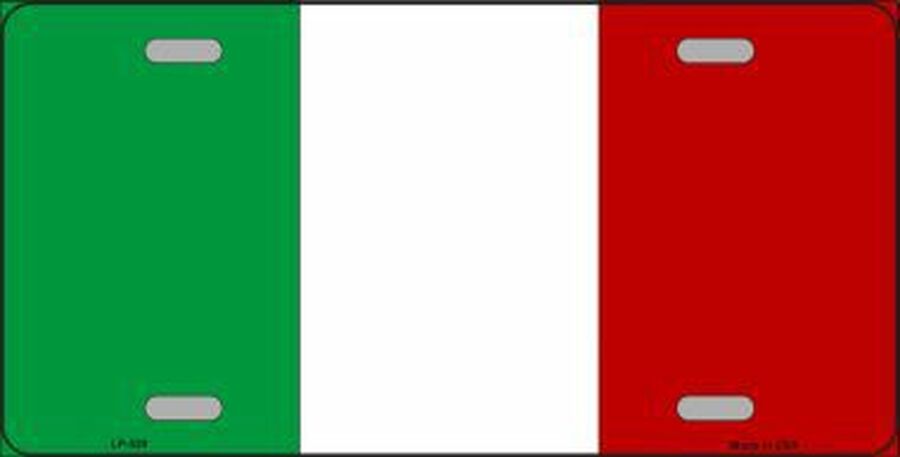 Italian Flag Metal Novelty License Plate