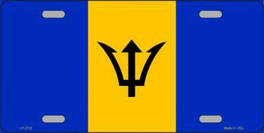 Barbados Flag Metal Novelty License Plate 