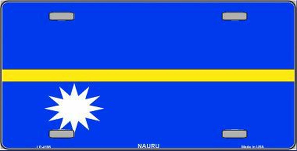 Nauru Flag Metal Novelty License Plate