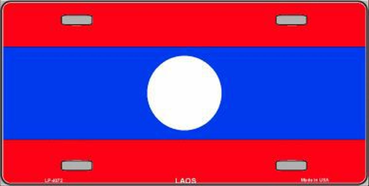 Flag of Laos License Plate Auto Tag
