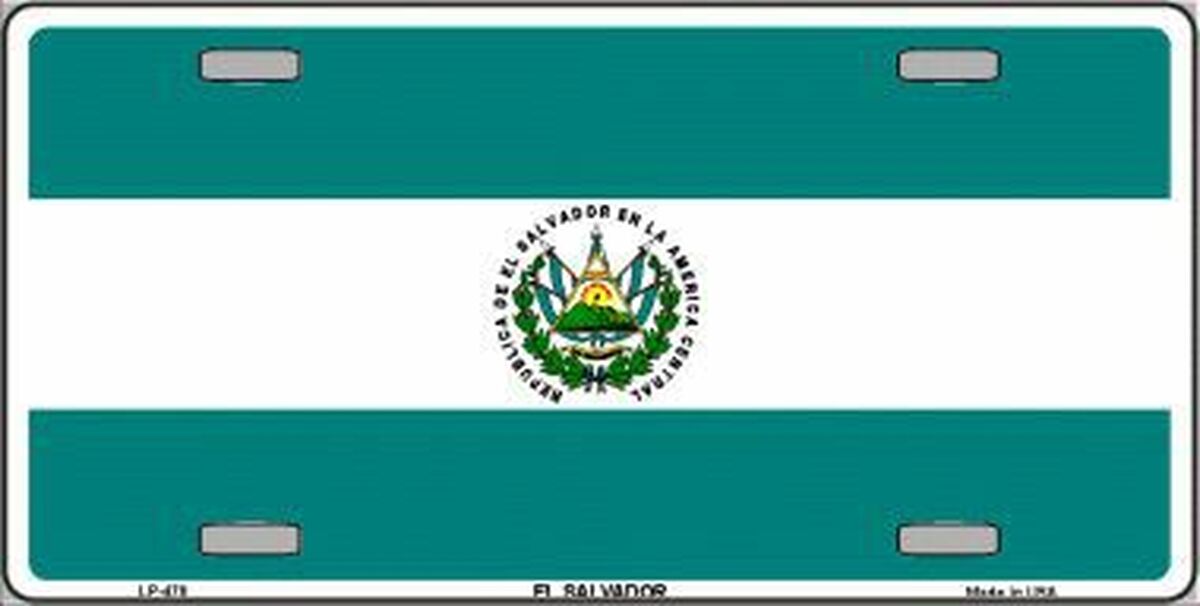 El Salvador Flag Metal Novelty License Plate