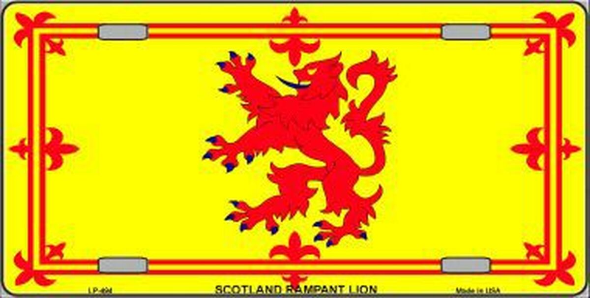 Scotland Lion Flag Metal Novelty License Plate