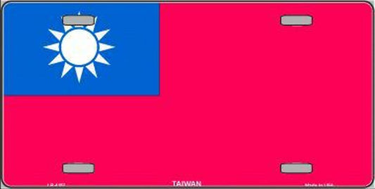 Taiwan Flag Metal Novelty License Plate