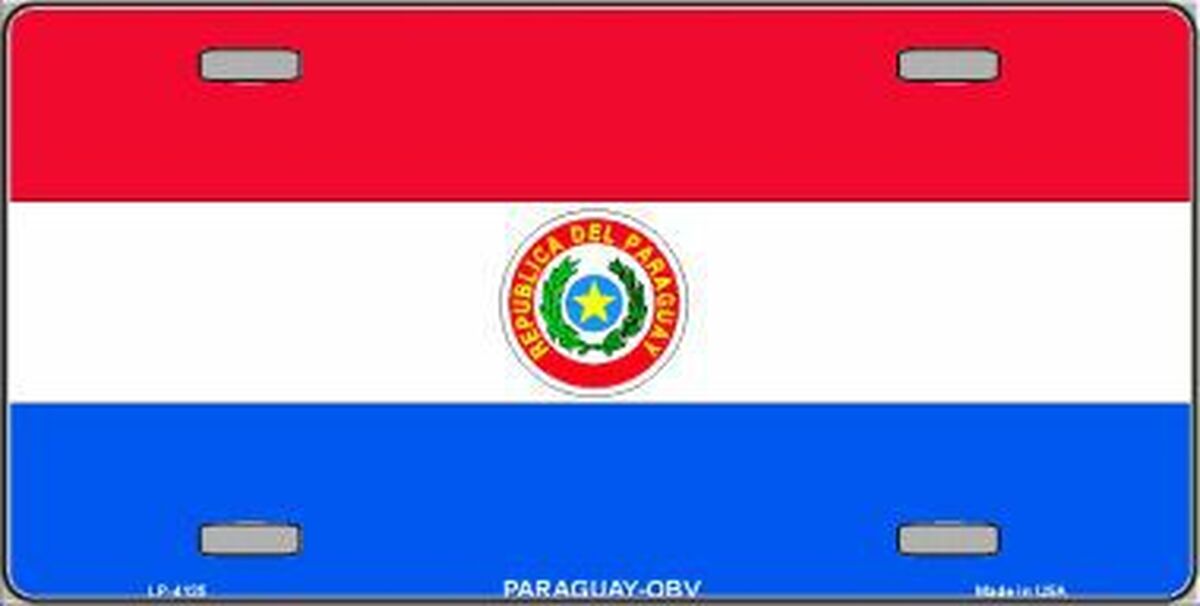 Paraguay-OBV Flag Metal Novelty License Plate