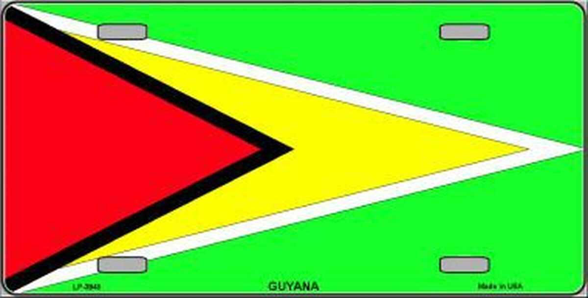 Guyana Flag All Metal Novelty License Plate
