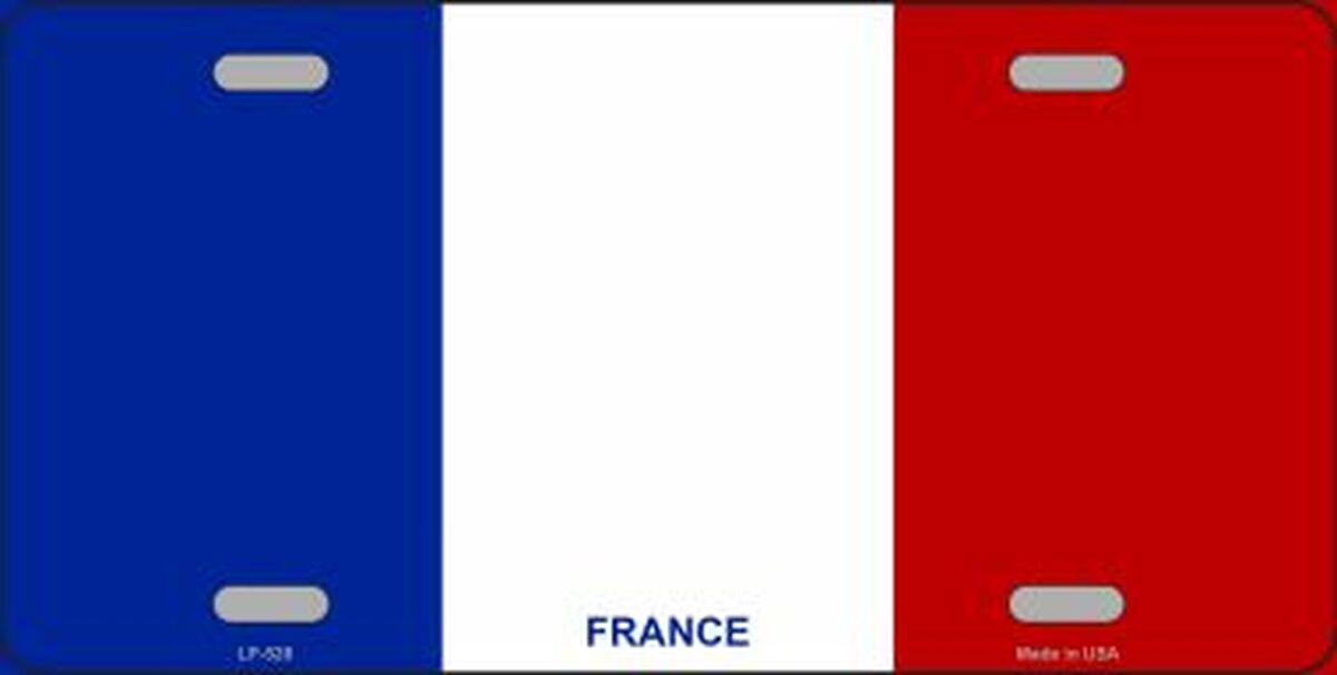 French Flag License Plate Auto Tag