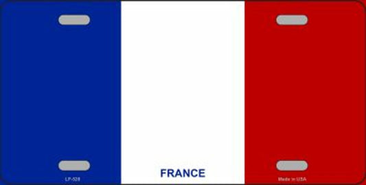 French Flag License Plate Auto Tag