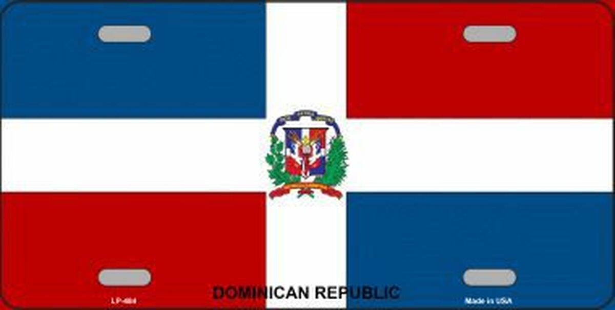 Dominican Republics Flag All Metal Novelty License Plate