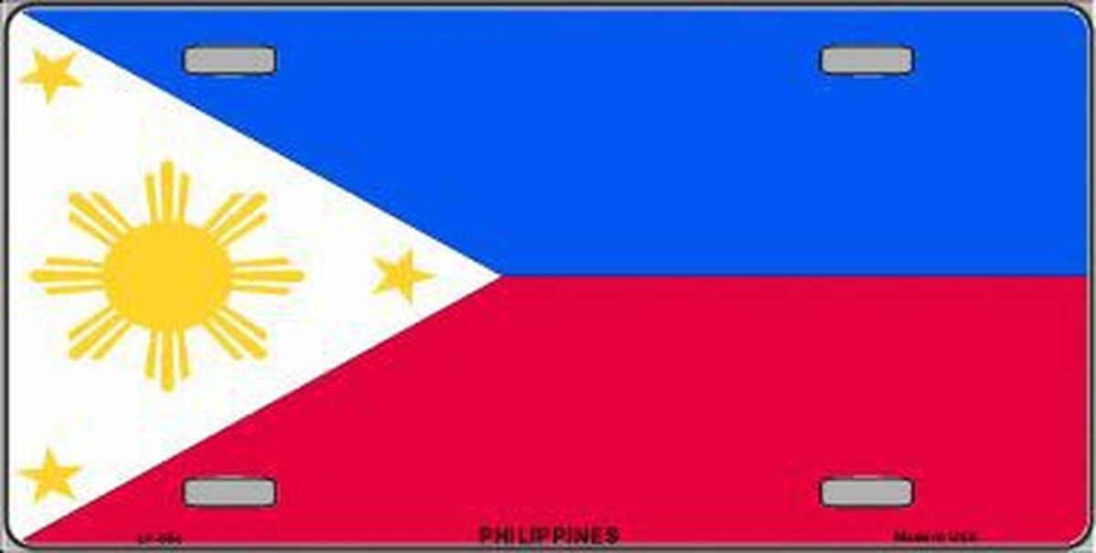 Philippines Flag Metal License Plate Auto Tag