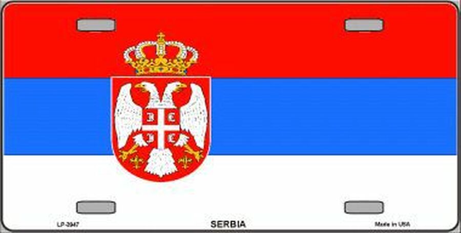 Serbia Eagle Flag Metal Novelty License Plate