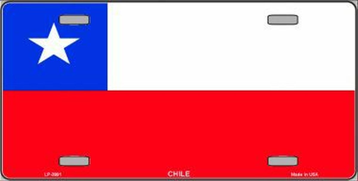 Chile Flag Metal Novelty License Plate