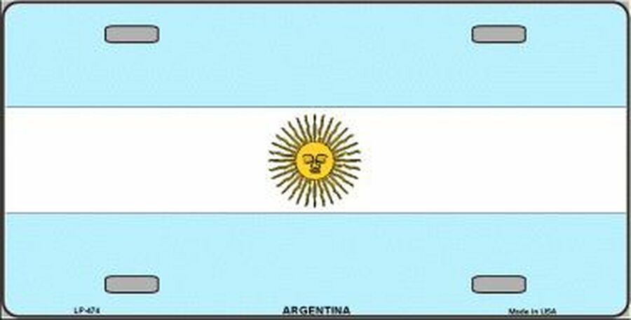 Argentina Flag Metal Novelty License Plate Auto Tag