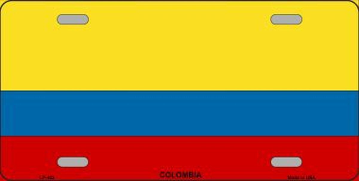 Colombian Flag Metal Novelty License Plate