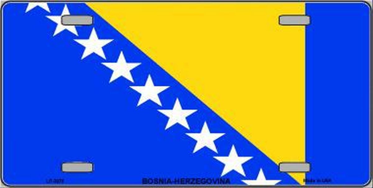Bosnia Herzegovina Flag Metal Novelty License Plate
