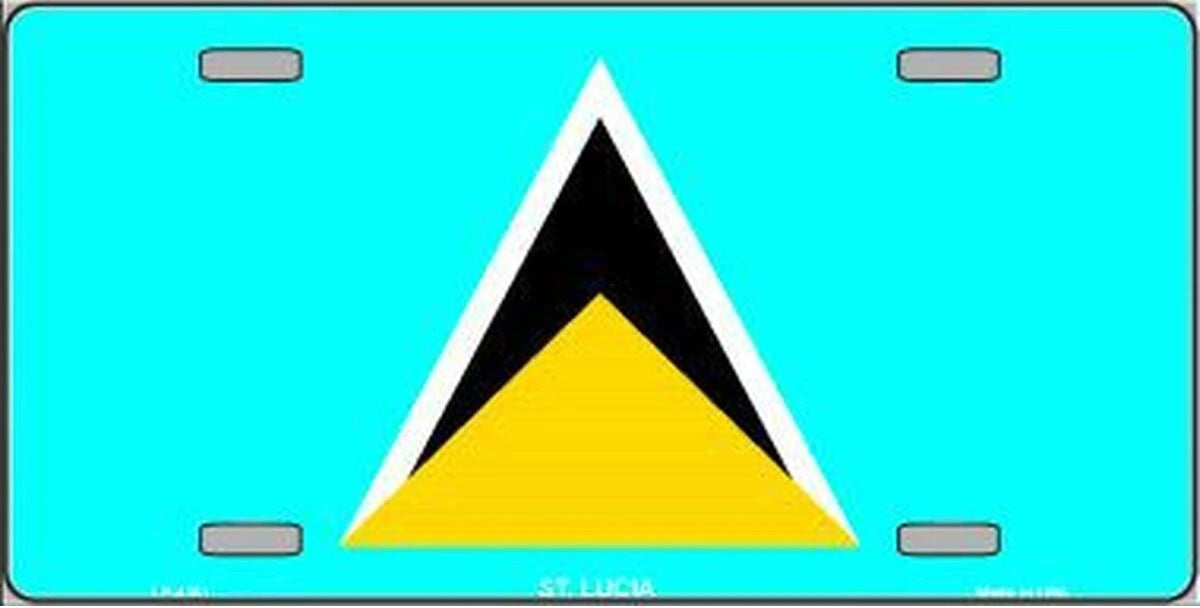 Saint Lucia Flag Metal Novelty License