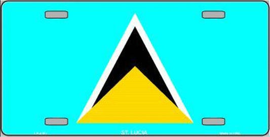Saint Lucia Flag Metal Novelty License