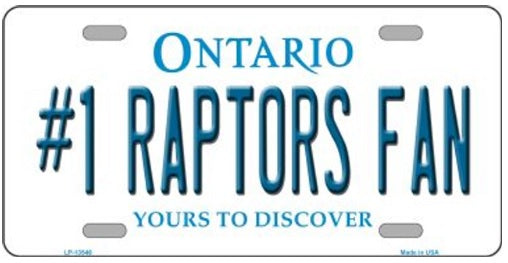 Number One Raptors Fan - Toronto, Ontario Novelty Metal Fan License Plate