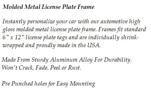 Product Description Peace Signs Novelty Metal License Plate Frame