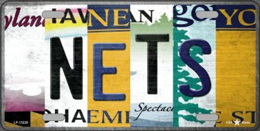 NY Nets Folk Art Novelty Metal License Plate