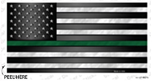 Thin Green Line American Flag Bumper Sticker