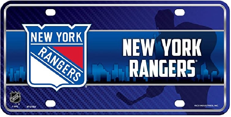 NY Rangers Premium NHL Novelty Fans License Plate