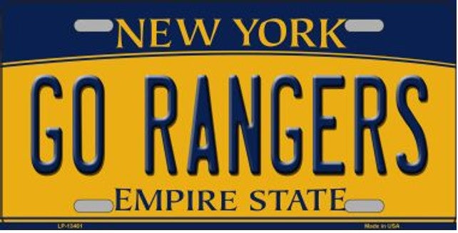 Go Rangers Fans New York Style License Plate