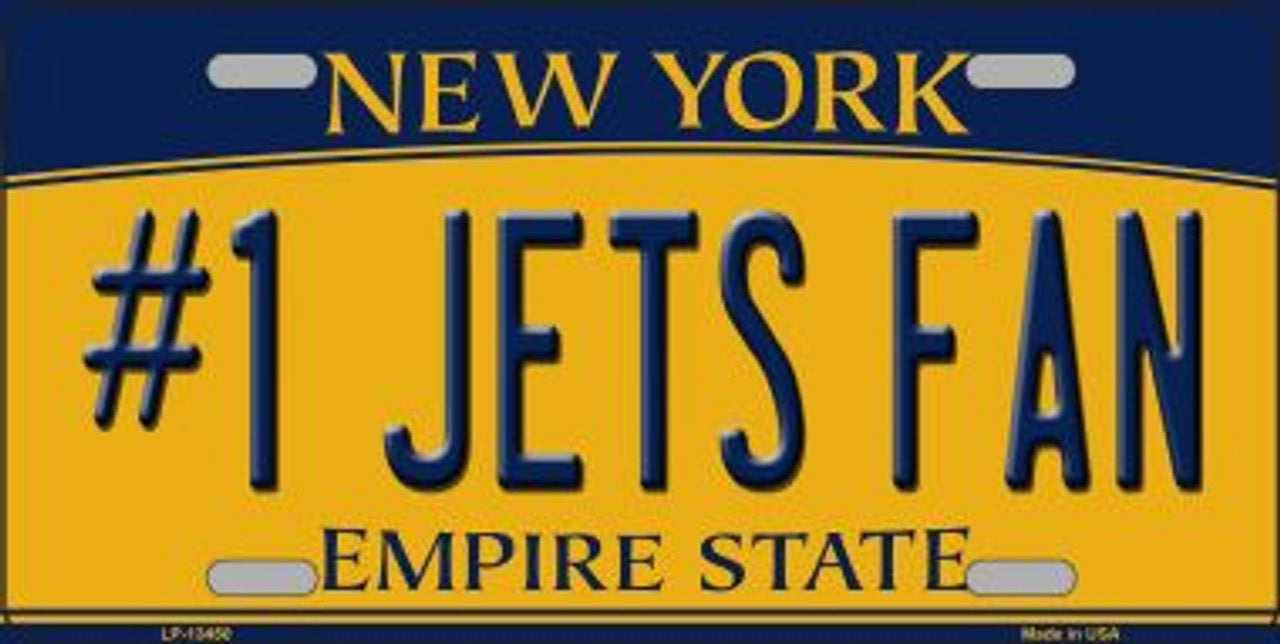 Number One Jets Fan Metal Novelty License Plate Style Sign