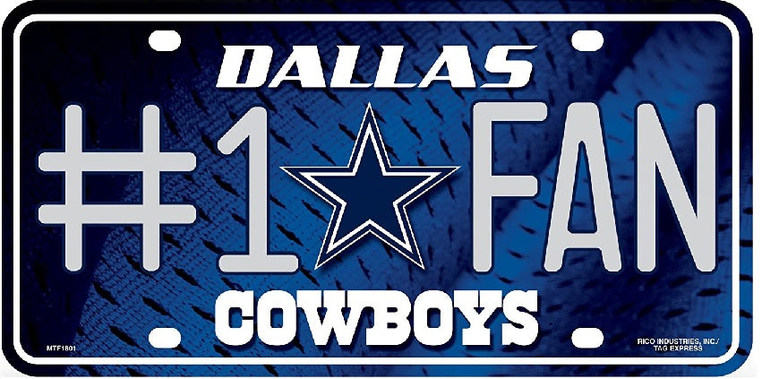 Dallas Cowboys #1 Fan Novelty License Plate Tag